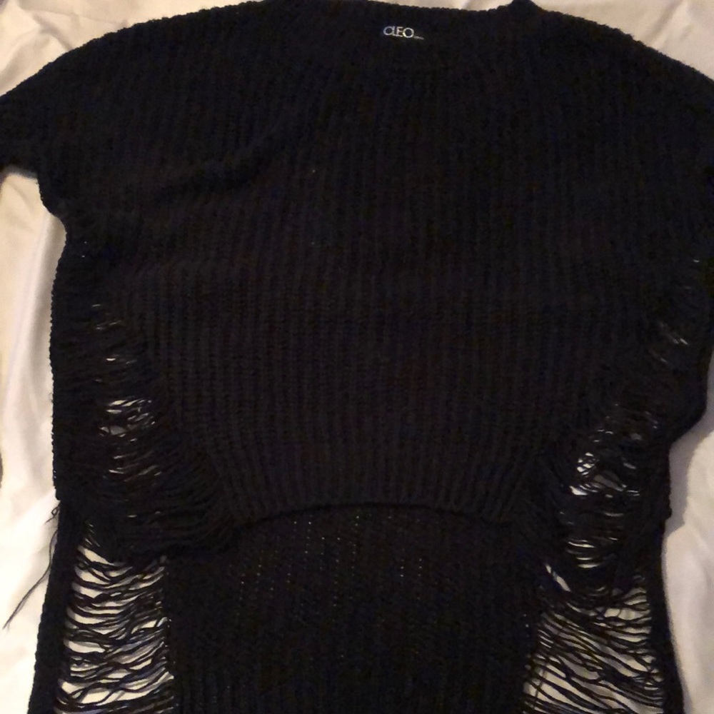 Black Hi- lo Black Medium Sweater